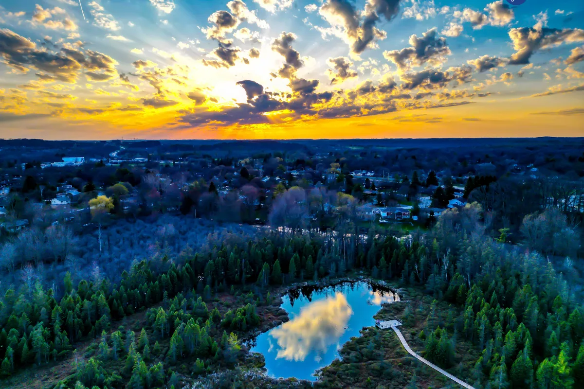 Golden hour sunset over Sifton Bog, Oakridge, London Ontario